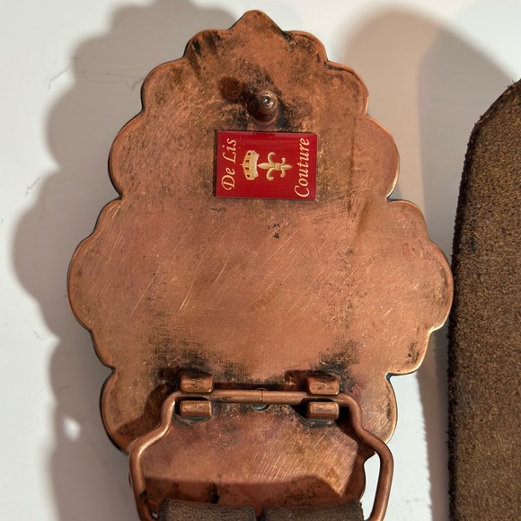 De Lis Couture Jewel Tooled Leather Belt Women’s Size 36 - Picture 2 of 7